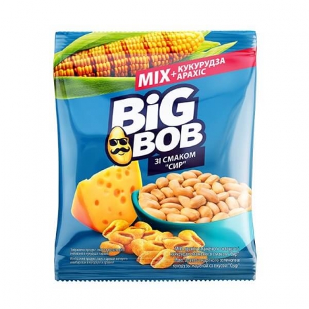 Мікс арахісу смаженого солоного і кукурудзи смаженої Big Bob зі смаком сиру