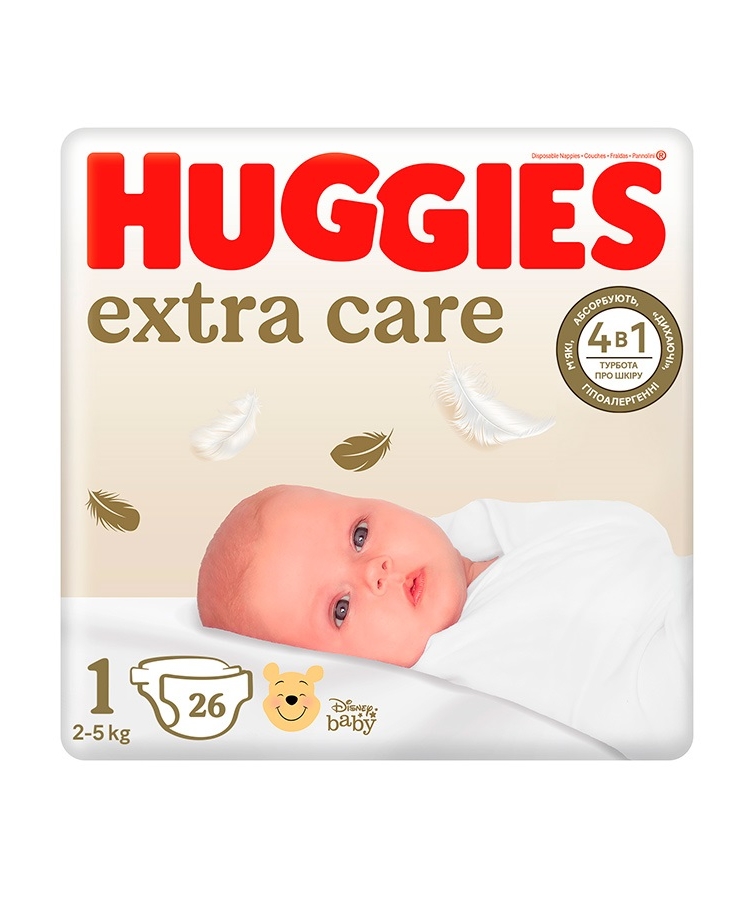Підгузники 26 шт Huggies Elite Soft extra care (1) дитячі м/уп купити в ...