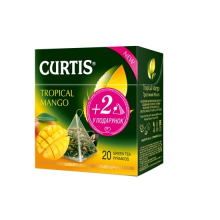 Чай (22 ф / п х 1,8 г) Curtis Tropical Mango зеленый байховый ароматизированный