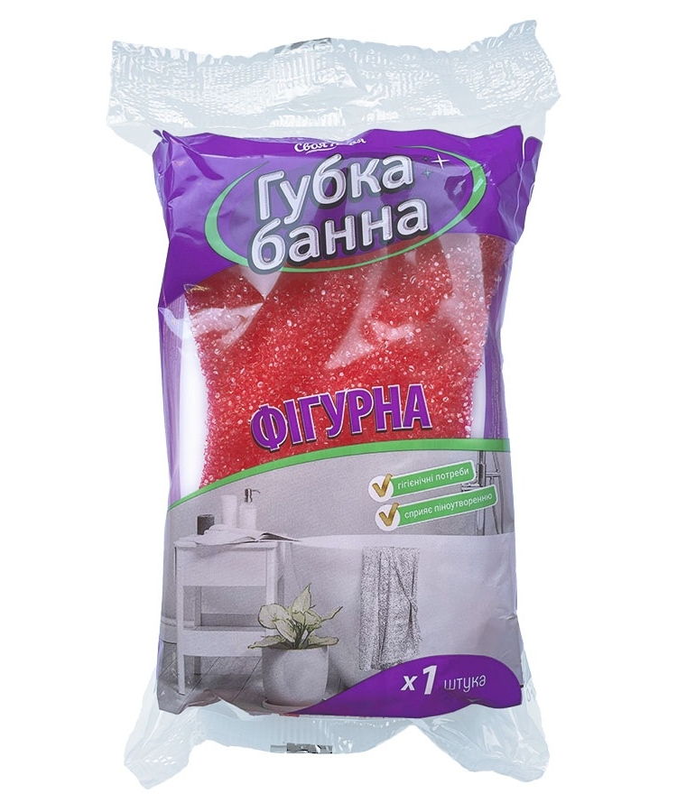 Губка банна 1 шт Своя лінія фігурна — фото 1