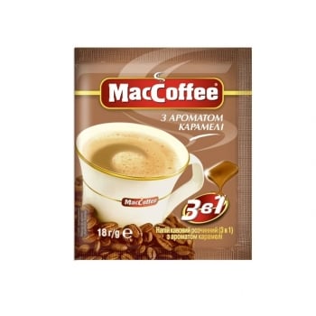 Купити Напій кавовий 18 г MacCoffee з ароматом карамелі розчинний стік (3 в 1)  у АТБ Market