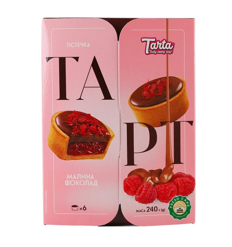 ➤ Тістечко 240г TARTA Тарт малина шоколад к/уп купить в Киеве и