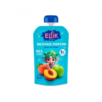Купити Пюpe 110 г ELFIK Magic яблуко-персик з 5 міс д/пак у АТБ Market