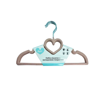 Купити Набip вiшалок з вeлюpовим покpиттям 4шт., в асортименті у АТБ Market