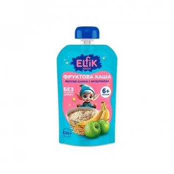 Купити Каша 110 г ELFIK Magic мультизлакова з яблучно-банановим пюре д/пак у АТБ Market