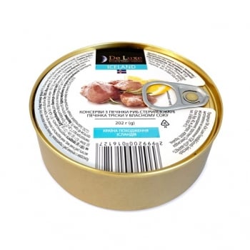 Купить Консервы 202г De Luxe Foods & Goods Selected Печень трески Исландия в АТБ Market
