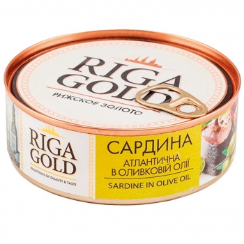 Купити Консерви 240 г Riga Gold Сардина натуральна з додаванням оливкової олії у АТБ Market