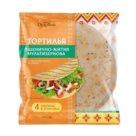 Тортилья 240г Своя Лінія пшенично-житня мультизернова п/ет