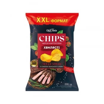 Купить Чипси 200 г Своя Лінія хвилясті картопляні зі смаком Техаський стейк, м/уп в АТБ Market