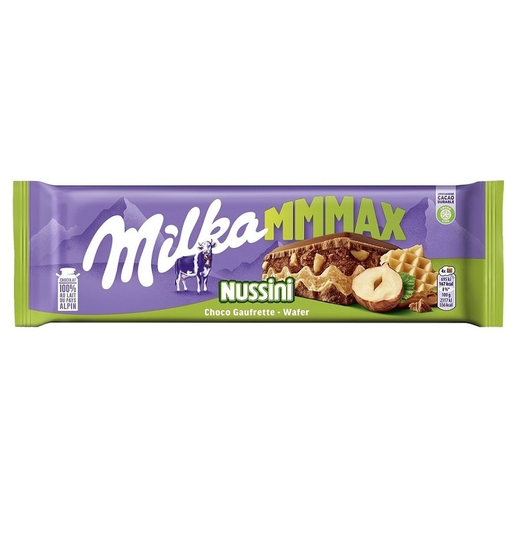 ➤ Шоколад 270 г Milka Nussini мол з нач із дод горіх пасти