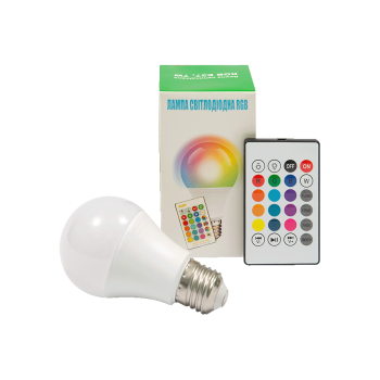 Купити Лампа cвiтлодiодна RGB Е27, 7W, 12 кольорів, з ПДУ у АТБ Market