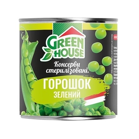➤ Горошок 400 г Green House зелений консервований з/б купить в