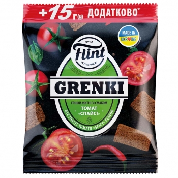 Купити Грінки 125 г Flint житні зі смаком томату Спайс у АТБ Market
