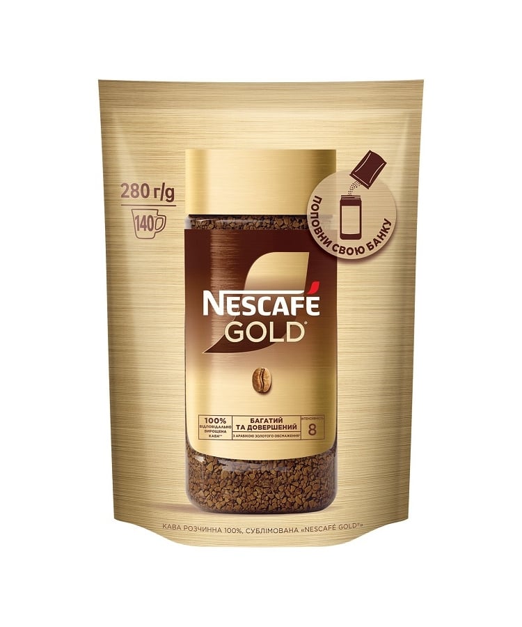 ➤ Кофе 280 г Nescafe Gold растворимый сублимированный купить в