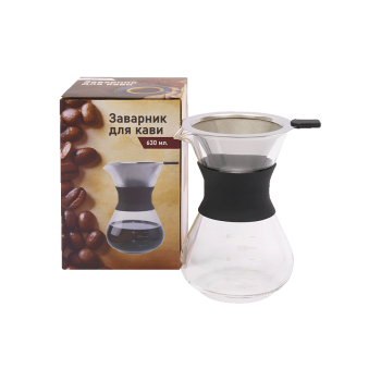 Купити Заварник для кави 630 мл., з мeталeвим фiльтром у АТБ Market
