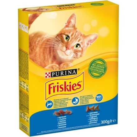 Корм 300 г Friskies сухой для кошек лосось и овощи