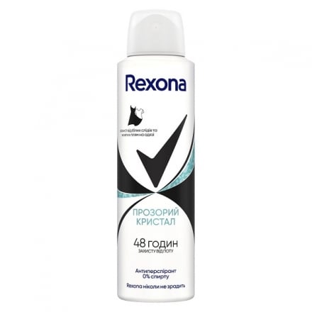 Дезодорант 150 мл Rexona прозрачный кристалл антиперспирант женский