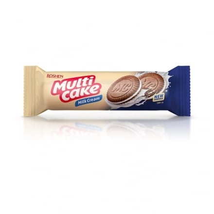 Печиво 180г Рошен Multicake цукрове з молочно-кремовою начинкою