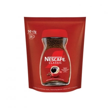 Кава 50 г Nescafe Classic розчинна гранульована м/уп