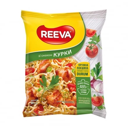 Локшина 85 г REEVA швидкого приготування зі смаком курки м/уп