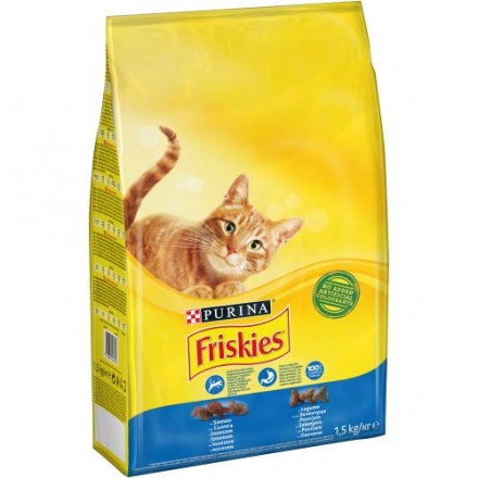 Корм 1,5 кг Friskies сухий для котів з лососем та овочами