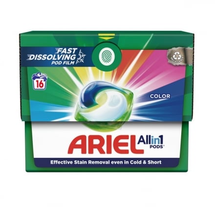 Засіб миючий синтетичний 16 шт Ariel Color рідкий в розчинних капсулах п/уп