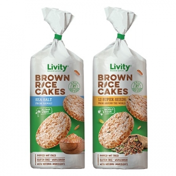 Купити Хлібці 100 г Livity цільнозернові з коричневого рису з морскою сіллю / 12 супернасінин м/уп Болгарія у АТБ Market