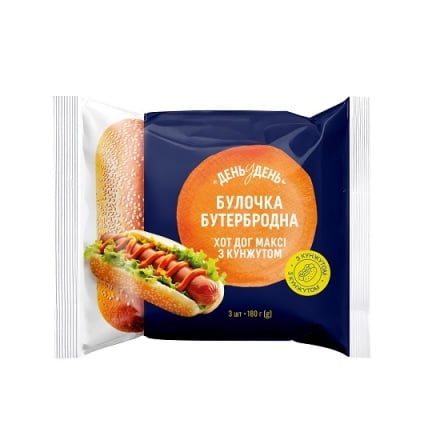 Булочка 180 г День у День Хот Дог Максі з кунжутом п/ет