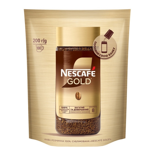 ➤ Кава 200 г Nescafe Gold розчинна сублімована м/уп купить в