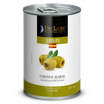 Купить Оливки зелені 400 г De Luxe Foods&Goods Selected б/к з/б в АТБ Market