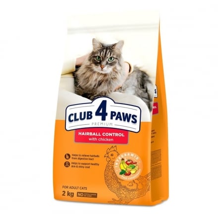 Коpм cухий повноpацiонний для доpоcлих котiв Club 4 Paws, 2 кг