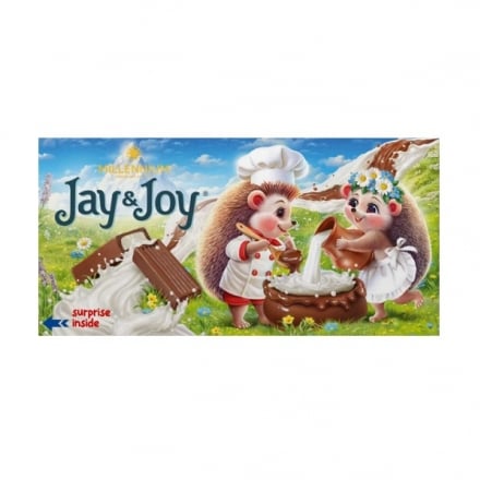 Шоколад 100г Millennium Jay&Joy молочний з молочною начинкою к/уп