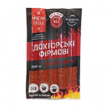 Купить Ковбаски 300 г М'ясна лавка/Своя лінія Докторські Фірмові Для Хот-догу н/к газ/упак в АТБ Market