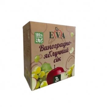Купити Сік 3 л Eva Виноградно-яблучний освітлений пастеризований к/уп у АТБ Market