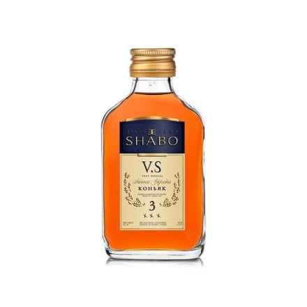 Коньяк України 0,1 л SHABO V.S. ординарний три зiрочки 40% об. ск/бут