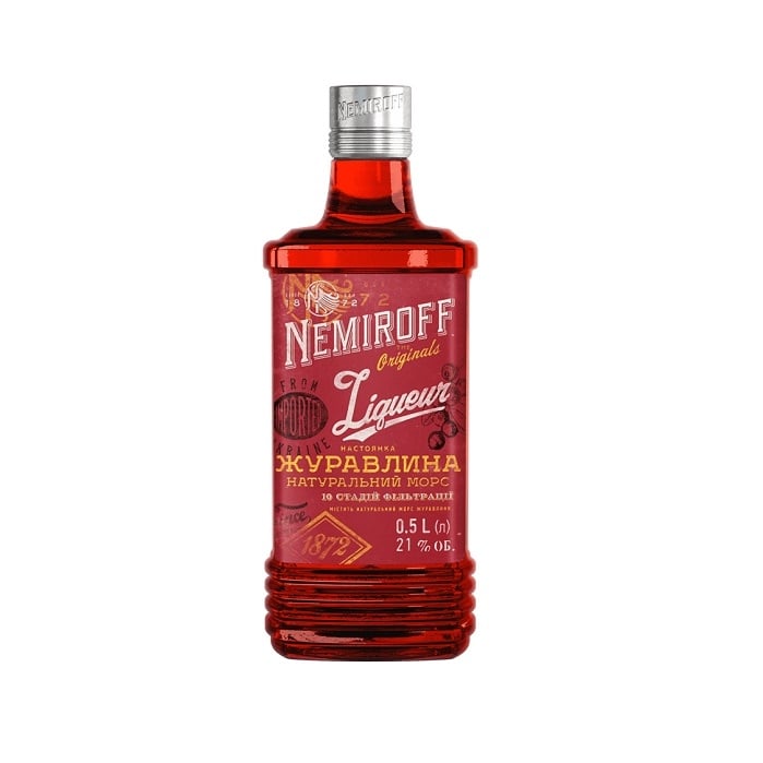 Настоянка 0,5 л NEMIROFF ЖУРАВЛИНА Штоф Оригінал 21% ск/бкт — фото 1