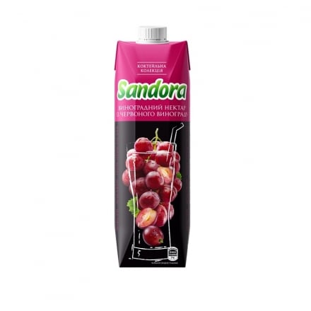 Нектар 0,95 л Sandora із червоного винограду тетра-пак