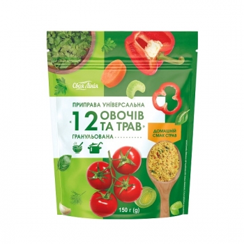 Купить Приправа 150 г Своя лінія 12 ОВОЧIВ універсальна гранульована м/уп в АТБ Market