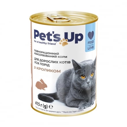Корм 415г Своя лінія Pet's Up консерви для котів з кроликом з/б