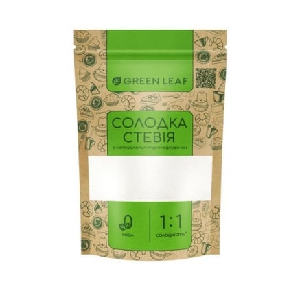 Стевія 250 г Green Leaf з натуральним підсолоджувачем м/уп