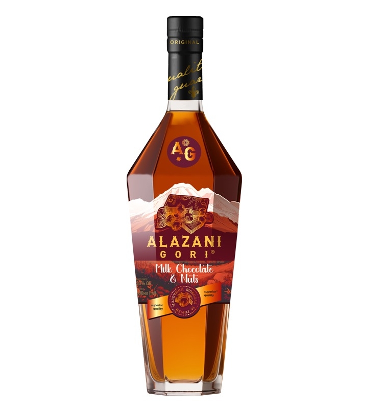 ➤ Спиртний напій 0,5 л Alazani Gori Milk Сhocolate&Nuts 30% об ск