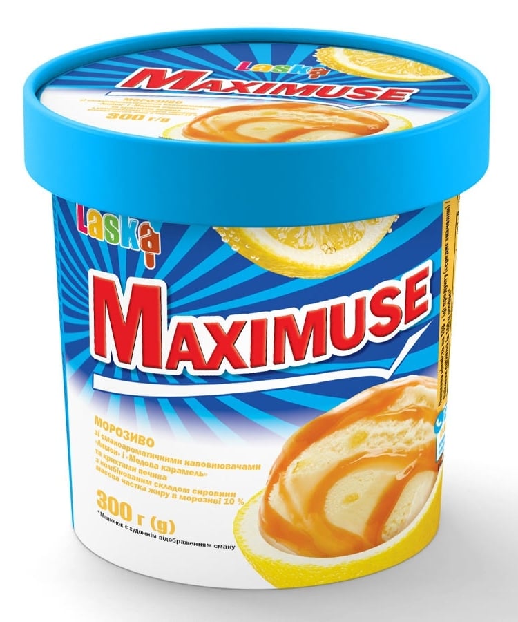 ➤ Морозиво 300 г Laska MAXIMUSE з наповнювачем 