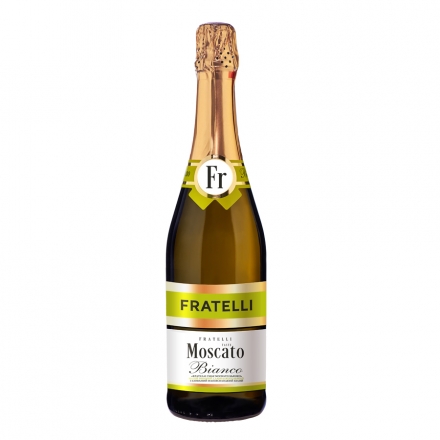 Напій винний 0,75 л Fratelli Moscato Bianco газований напівсолодкий білий 6 - 6,9 % об ск/бут