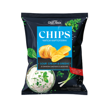Купить Чипсы 110 г Своя линия картофельные со вкусом сметаны с зеленью в АТБ Market