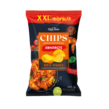 Купить Чипсы 200 г Своя Линия волнистые картофельные со вкусом крылышек барбекю в АТБ Market