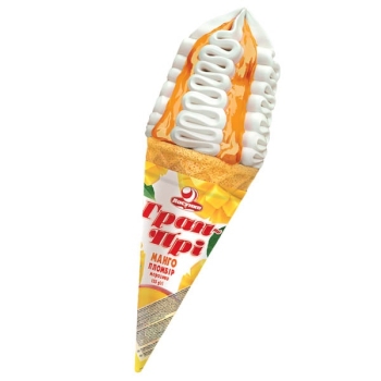 Купити Морозиво 155г Ласунка Гран-Прі Пломбір з підваркою манго ріжок м/уп у АТБ Market