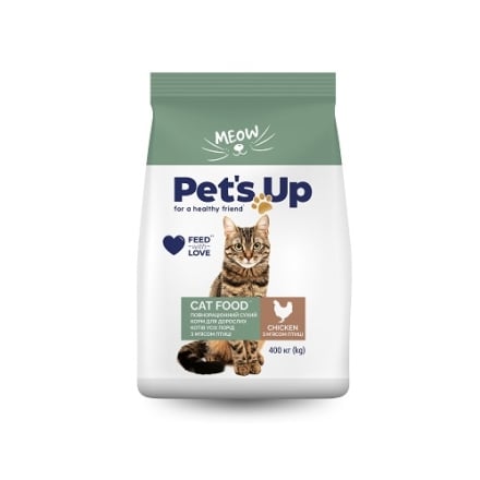 Корм 400 г Своя Лінія Pet's Up для котів повнораціонний сухий з М'ясом птиці м/уп