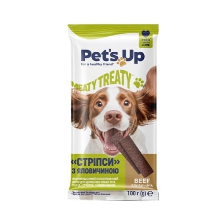 Корм 100 г Своя лінія Pet's Up для собак Стріпси з яловичиною м/уп
