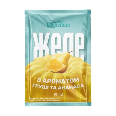 Желе 90 г Своя Лінія з ароматом (груші та ананасу, чорниці та ожини)