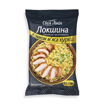 Купити Локшина 85 г Своя Лінія швидкого приготування зі смаком м'яса курки м/уп у АТБ Market